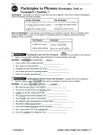 Participles in Phrases (Participles, Verb or