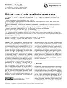 Historical records of coastal eutrophication