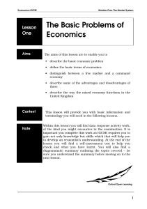 The Basic Problems of Economics