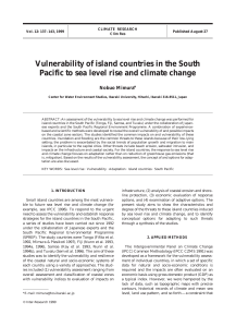 Vulnerability of island countries in the South Pacific