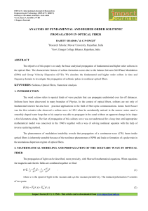 Analysis of Fundamental and Higher Order