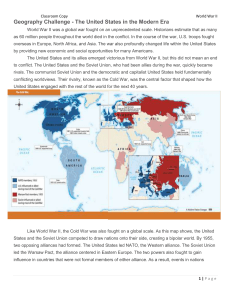 Geography Challenge - The United States in the Modern Era