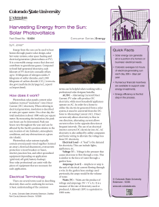Harvesting Energy from the Sun - Colorado State University Extension