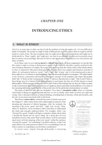 Extract from Chapter 1: What is Ethics?