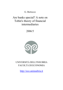 Are banks special? - Università dell`Insubria