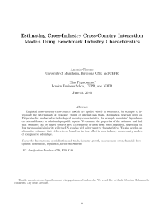 Estimating Cross-Industry Cross-Country Models Using Benchmark