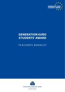 Teacher`s bookleT - Generation Euro Students` Award