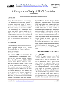 A Comparative Study of BRICS Countries