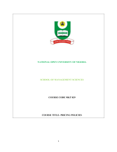 MKT829 - National Open University of Nigeria