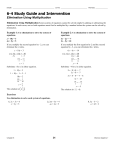 6-4 Study Guide and Intervention Elimination Using Multiplication