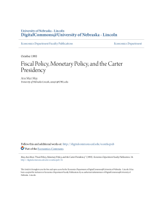 Fiscal Policy, Monetary Policy, and the Carter Presidency