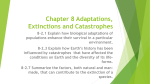 Chapter 8 Adaptations, Extinctions and Catastrophes