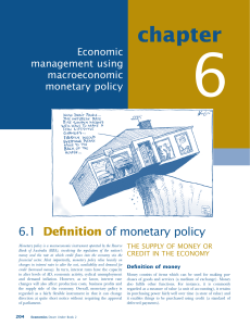 Chapter 6 Economic management using macroeconomic monetary