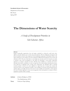 The Dimensions of Water Scarcity