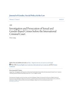 Investigation and Prosecution of Sexual and Gender