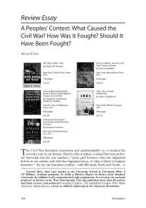 Review Essay: A Peoples` Contest: What Caused the Civil War