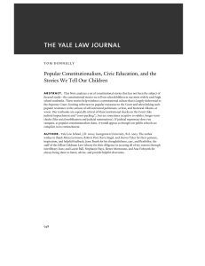 Popular Constitutionalism, Civic Education, and the Stories We Tell