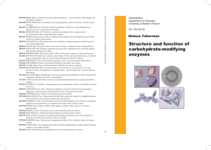 Structure and function of carbohydrate