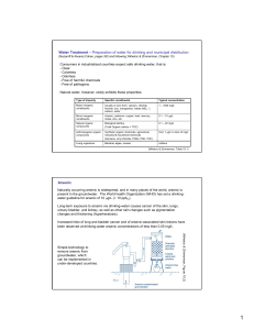 Water Treatment for Municipal Distribution