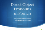 Direct Object Pronouns in French