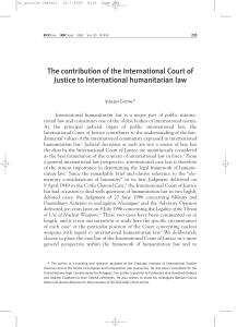 The contribution of the International Court of Justice to