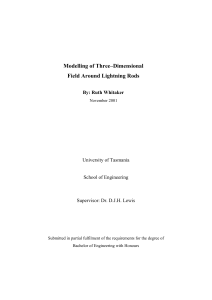 Modelling of Three–Dimensional Field Around Lightning Rods