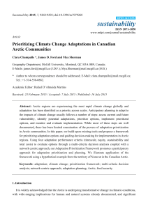 Prioritizing Climate Change Adaptations in Canadian Arctic