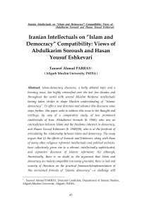 Iranian Intellectuals on ”Islam and Democracy” Compatibility: Views
