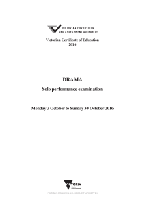 2016 Drama Solo Performance examination