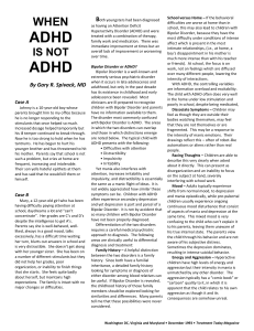 ADHD vs. Mood Disorders - Columbia Associates in Psychiatry