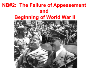 NB#2: The Failure of Appeasement and Beginning of World War II
