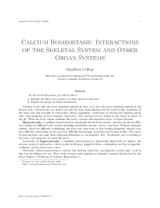 Calcium Homeostasis: Interactions of the Skeletal System and Other