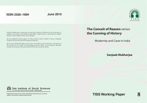 TISS Working Paper The Conceit of Reason the Cunning of History