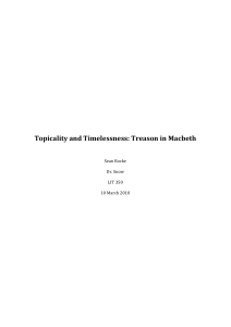 Topicality and Timelessness: Treason in Macbeth