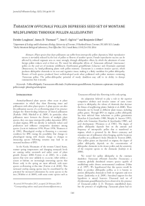 taraxacum officinale pollen depresses seed set of montane