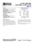 4 W, GaAs, pHEMT, MMIC Power Amplifier, 5.5 GHz to 8.5 GHz