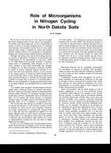 Role of Microorganisms in Nitrogen Cycling In North Dakota Soils