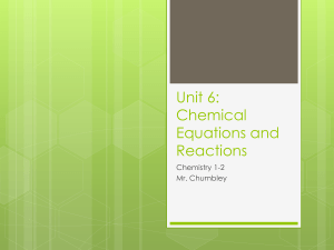 chemical reaction - Peoria Public Schools