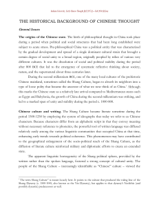 the historical background of chinese thought