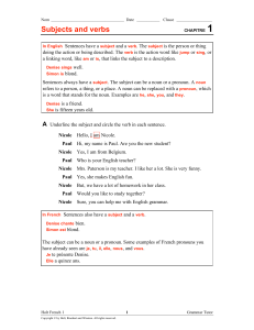 Subjects and verbs