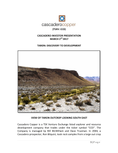 TSXV: CCD - Cascadero Copper Corporation