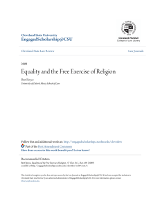 Equality and the Free Exercise of Religion