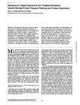 Mutations in a Signal Sequence for the Thylakoid Membrane Identify