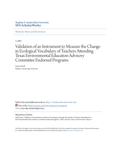 Validation of an Instrument to Measure the Change in Ecological