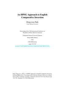 An HPSG Approach to English Comparative Inversion