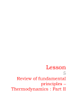 Review of fundamental principles ? Thermodynamics : Part II