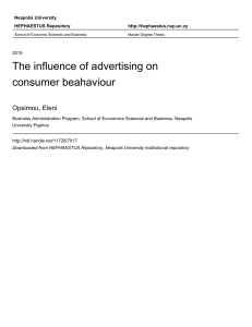 The influence of advertising on consumer beahaviour