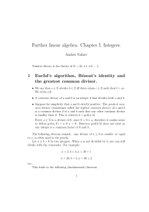 Further linear algebra. Chapter I. Integers.