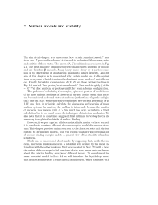 2. Nuclear models and stability