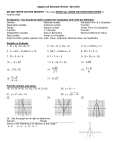 Algebra 2A Semester Review 2010-2011 DO NOT